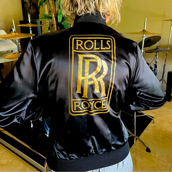 Vintage 70’s Diamond Dust Rolls Royce Satin Bomber Jacket - Picture 1 of 8